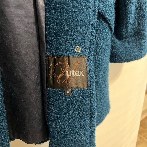 Utex Vintage winter coat popcorn material blue EUC. Sz 6 lined deep pockets - Picture 13 of 13